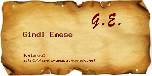 Gindl Emese névjegykártya